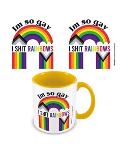 I'm So Gay I Shit Rainbows Yellow Coloured Inner Mug