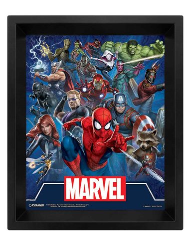 Marvel (cinematic Icons) 3d Print Framed