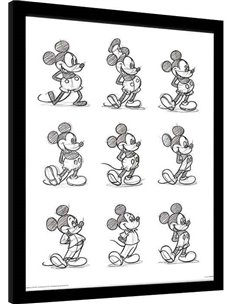 Mickey Mouse (sketched Multi) Poster Framed