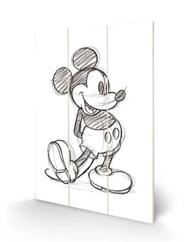 Mickey Mouse (sketched) Wooden Frame