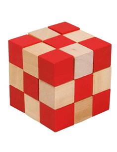 IQ-Test Wooden Cube PuzzlE-Red