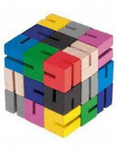 IQ-TesT-3d Mini Wooden Coloured Sudoku Cube