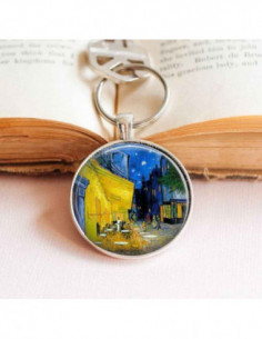 Art Keyring DoublE-SideD- Van GogH- Cafe De Niut