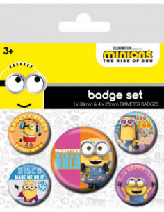 Minions The Rise Of Gru (positive Vibes) Badge Pack