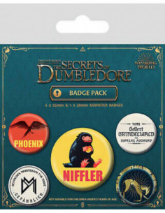 Fantastic Beasts The Secrets Of Dumbledore Pin Badge Set