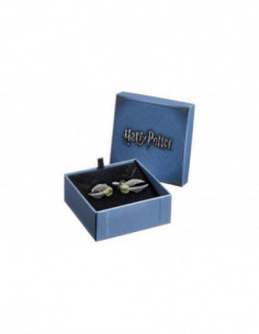 Harry Potter Golden Snitch Cufflinks On Blue Packaging