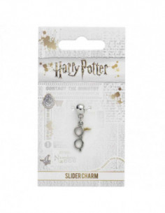 Harry Potter Silver Plated Lightning Bolt With Glasses Slider Charm