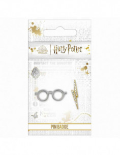 Harry Potter Glasses & Lightning Bolt Pin Badge