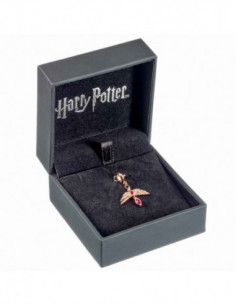 Harry Potter Sterling Silver Fawkes Rose Gold Plated Clip On Charm With Crystals