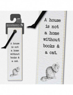 Books & A Cat Literary Bookmark