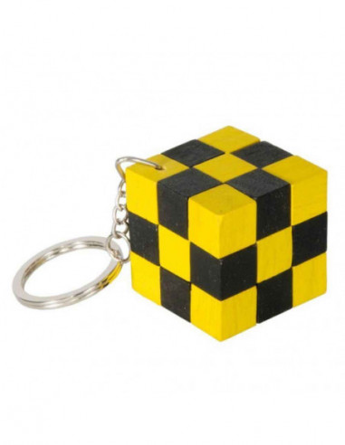 Keyring Cube Black And Yellow