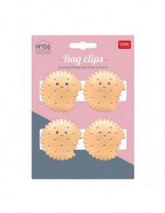 Set Of 4 Bag Clips - Cookie