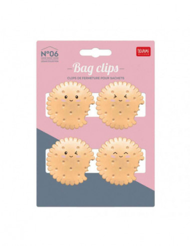 Set Of 4 Bag Clips - Cookie