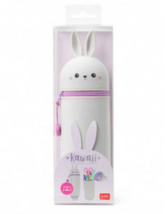 2-IN-1 Silicone Pencil Case - Kawaii - Bunny