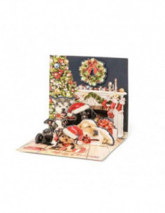 Pop Up - Small Greeting Card - Christmas Dog