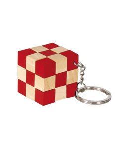 Keyring Cube Red And White