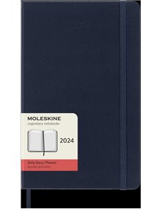 12 Months 2024 Daily Notebook Large Saphire Blue Hard
