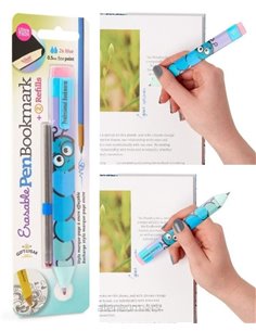 Erasble Pen Bookmark + 2 Refills - Bookworm