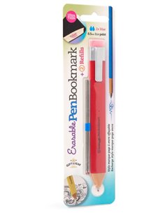 Erasable Pen Bookmark + 2 Refills - Red