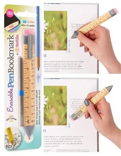 Erasable Pen Bookmark + 2 Refills - Ruler