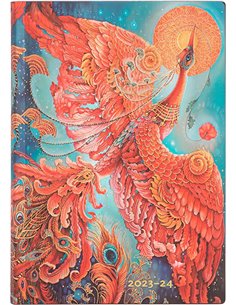 18 Month Planner 2023-2024 Firebird Birds Of Happiness Week At A Time Horizontal Midi