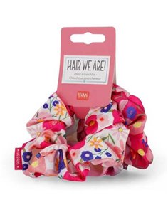 Set Of 3 Hair Scrunchies - Flowers