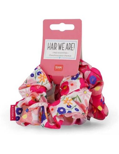 Set Of 3 Hair Scrunchies - Flowers