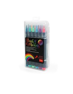 Set Of 12 Brush Markers - Multicolor
