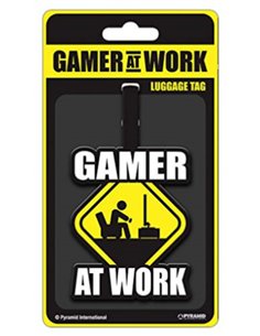 Gamer At Work (caution Sign) Luggage Tag