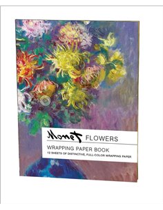 Monet Flowers Wrapping Paper Book