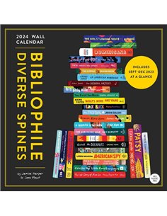 Bibliophile Diverse Spines Wall Calendar 2024