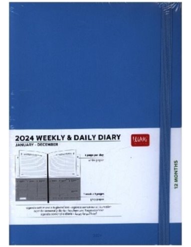 12-Month Diary - 2024 Large Weekly And Dailydiary - Light Blue