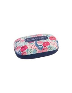 Lens Case Holder With  Mirror - Keep In Contact - Flowers