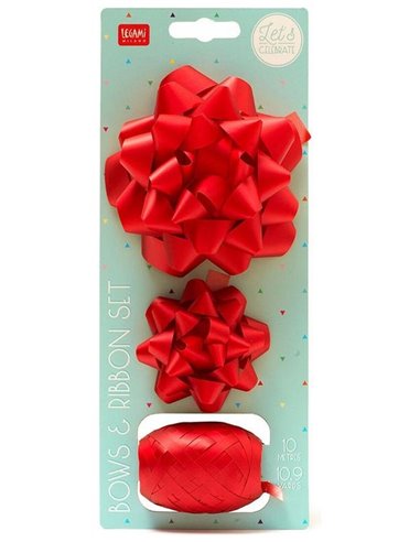 Set Of Two Bows And A Ribbon - Red