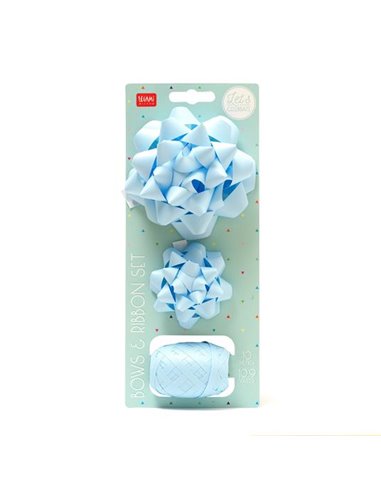 Set Of Two Bows And A Ribbon - Light Blue