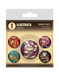 Ilustrata (cool Cat) Badge Pack