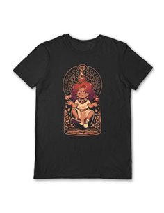 Ilustrata (pizza Goddess) Black Unisex T-Shirt Medium