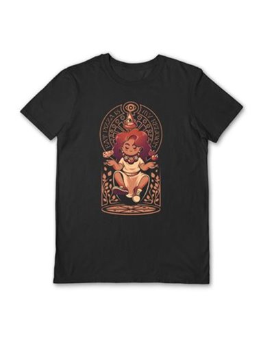 Ilustrata (pizza Goddess) Black Unisex T-Shirt Medium