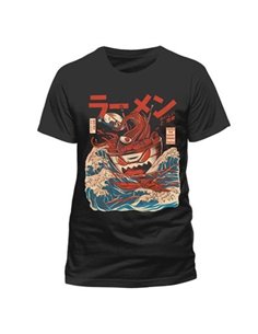 Ilustrata (great Ramen Full Colour) Black Unisex T-Shirt Xxl