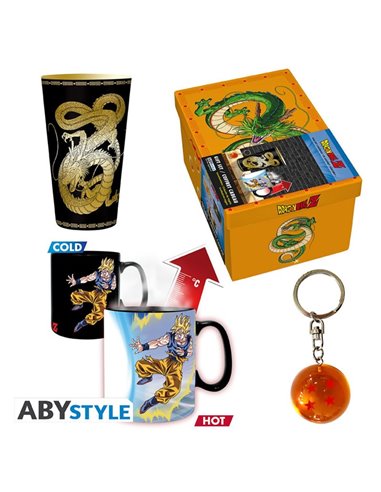 Dragon Ball - Pck Premium Large Glass +3d Keychain+mug Heatchange