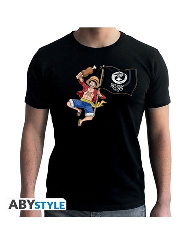 One Piece - Tshirt "luffy 1000 Logs" Man Ss Black - Medium