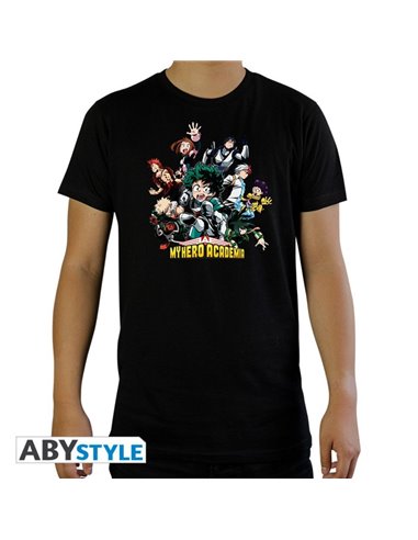 My Hero Academia - Tshirt "heroes" Man Ss Black - Medium