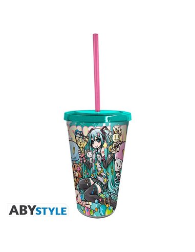 Hatsune Miku - Tumbler With Straw - 470ml - Miku Band