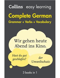 Easy Learning German Complete Grammar, Verbs And Vocabulary (3 Books In 1)