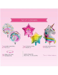 Set Of 5 Birthday Party Balloo - Let's Party! - Unicorn