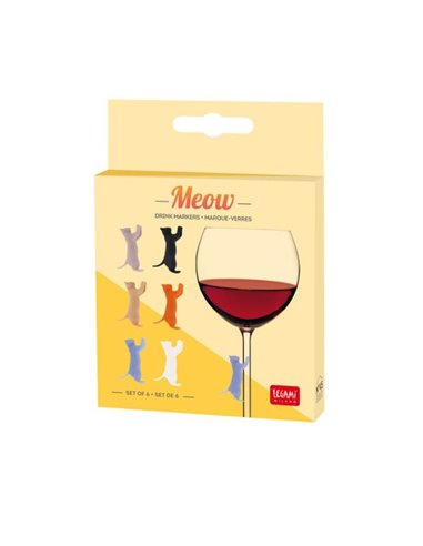 Set Of 6 Drink Markers - Meow_kit - Multicolor - Kitty