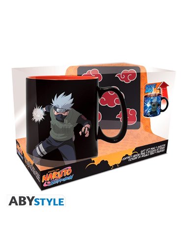 Naruto Shippuden - Gift Set Mug Heat Change 460ml + Coaster Akatsuki