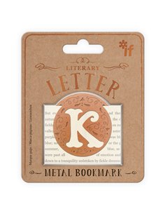 K - Literary Letter Metal Bookmark