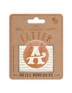 A - Literary Letter Metal Bookmark