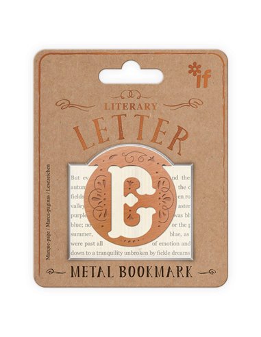 E - Literary Letter Metal Bookmark